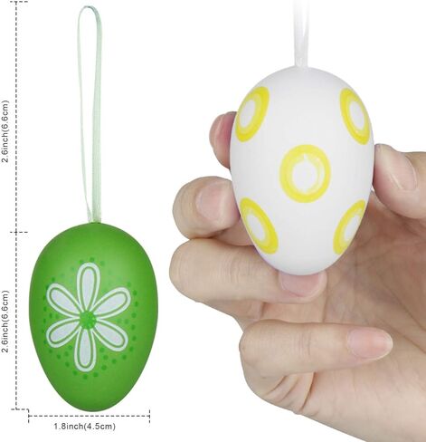 12 قطعة من زينة بيض عيد الفصح حلي معلقة ملونة لسلة عيد الفصح شجرة تزيين هدايا الحفلات لوازم المنزل in Kuwait