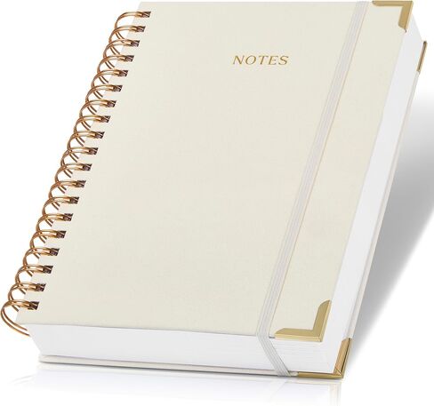 Aesthetic Thick Spiral Notebook Journal For Women in B5 Format - Modern Linen Hardcover College Ruled Note Book With 300 Lined Pages - Perfect For Writing And Staying Organized at Work or School in Saudi Arabia