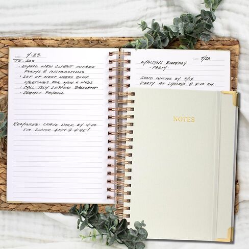 Aesthetic Thick Spiral Notebook Journal For Women in B5 Format - Modern Linen Hardcover College Ruled Note Book With 300 Lined Pages - Perfect For Writing And Staying Organized at Work or School in Saudi Arabia