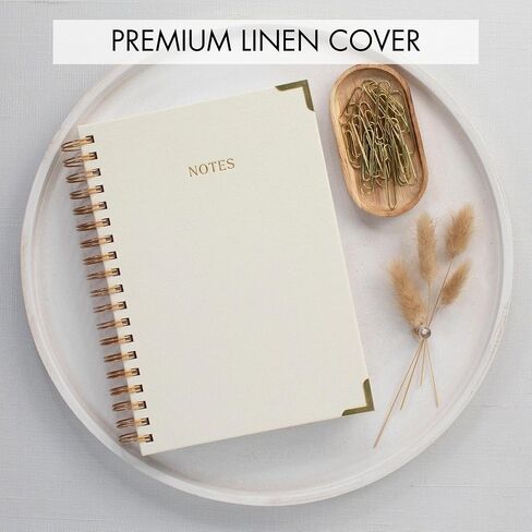 Aesthetic Thick Spiral Notebook Journal For Women in B5 Format - Modern Linen Hardcover College Ruled Note Book With 300 Lined Pages - Perfect For Writing And Staying Organized at Work or School in Saudi Arabia