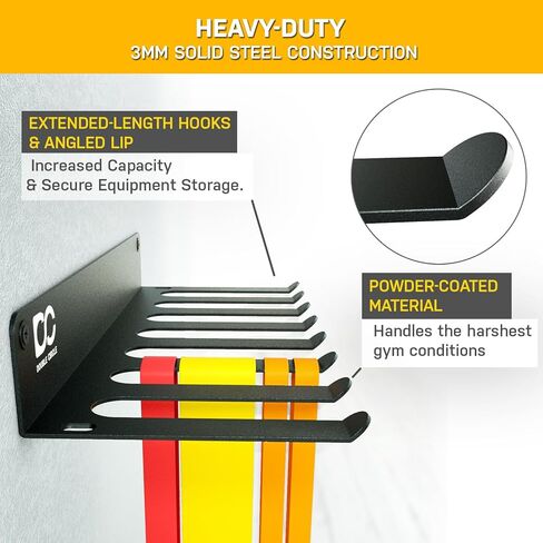 Double Circle Gym Rack Organizer with Hooks, Multi-Purpose Workout Gear Wall Rack Hanger for Home and Pro Gym Storage for Exercise Bands, Jump Ropes, Chains, Lifting Belts (17" - Hooks) in Kuwait