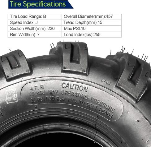 MaxAuto 2 قطعة إطارات ATV الرياضية 18x9.5-8 18x9.50x8 جزازة العشب على الطرق الوعرة ATV UTV الإطارات 4PR إطارات العشب الطين الرمال إطارات تجريبية P311 in Kuwait