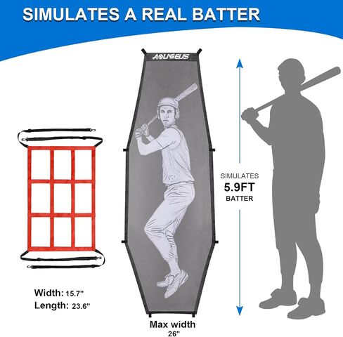 Baseball Softball Batter Dummy,Pitching Target,with Adjustable Strike Zone Attachment,Pitching Aid for Improved Accuracy in Saudi Arabia