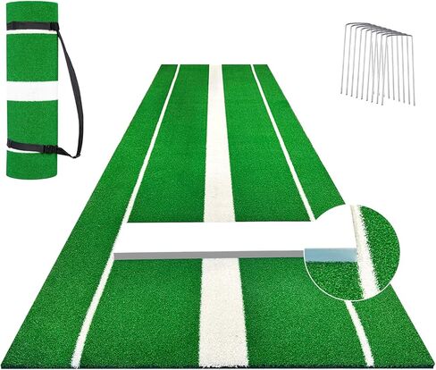 Softball Pitching Mat 10'x 3' Softball Pitching Rubber, Mound for Pitchers Indoor Outdoor Pitching Practice by Softball Pitchers, Antifade Antislip Pitch, Anti-Slip Spikes 8pcs in Kuwait