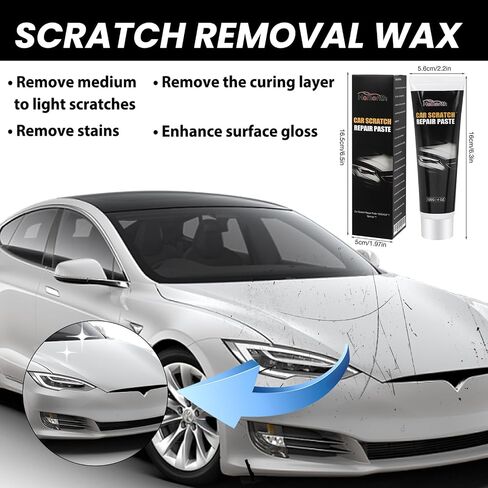 Scratch Repair Wax for Car, Car Scratch Remover, Professional Car Scratch Repair Paste Polishing Wax with Wipe & Sponge (120 ml * 2 + Wipe * 2 + Sponge * 2) in Saudi Arabia