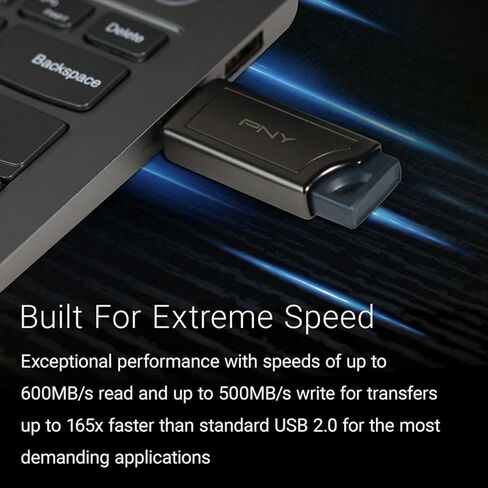 محرك فلاش PNY 1 تيرابايت PRO Elite V2 USB 3.2 Gen 2 – 600 ميجابايت/ثانية، ذهبي in Kuwait