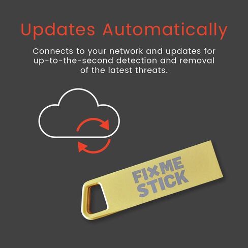 عصا إزالة فيروسات الكمبيوتر FixMeStick Gold لأجهزة الكمبيوتر التي تعمل بنظام Windows - استخدام غير محدود على ما يصل إلى 3 أجهزة كمبيوتر محمولة أو أجهزة كمبيوتر مكتبية لمدة عام واحد in Kuwait