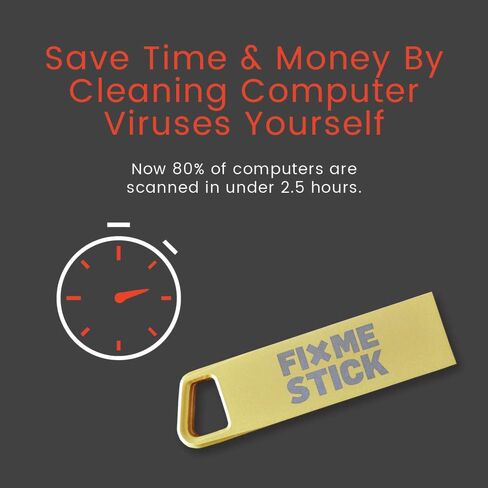 عصا إزالة فيروسات الكمبيوتر FixMeStick Gold لأجهزة الكمبيوتر التي تعمل بنظام Windows - استخدام غير محدود على ما يصل إلى 3 أجهزة كمبيوتر محمولة أو أجهزة كمبيوتر مكتبية لمدة عام واحد in Kuwait