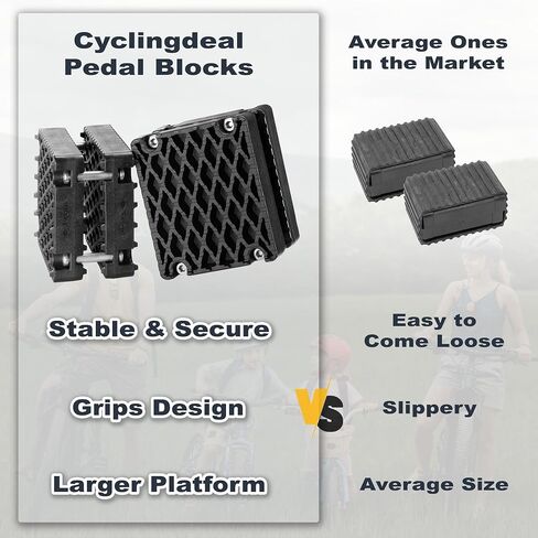 CyclingDeal 1.5-inch Pedal Blocks for Child & Adult Bicycles - One Pair - Bring The Pedals Closer to Rider - Secure & Comfortable Riding - Premium Quality in Saudi Arabia