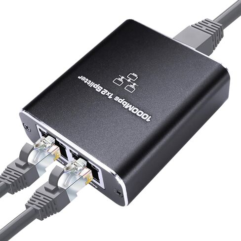 موزع إيثرنت 1 إلى 2 عالي السرعة 1000 ميجابت في الثانية، موزع FUNZING Gigabit RJ45 مع كابل طاقة USB، موزع شبكة LAN 1x2 لـ Cat5/5e/6/7/8، جهازين للشبكات في وقت واحد in Saudi Arabia