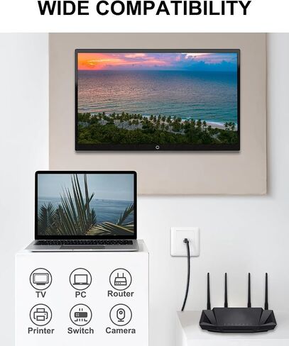 موزع إيثرنت 1 إلى 2 عالي السرعة 1000 ميجابت في الثانية، موزع FUNZING Gigabit RJ45 مع كابل طاقة USB، موزع شبكة LAN 1x2 لـ Cat5/5e/6/7/8، جهازين للشبكات في وقت واحد in Saudi Arabia
