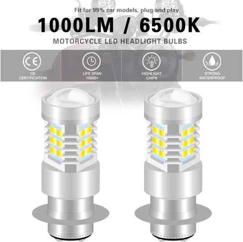 مصابيح P15D H6M LED 21-EX 2835 شرائح SMD مع جهاز عرض عدسة لمصابيح الضباب، وأضواء الجري أثناء النهار، ومصابيح قيادة السيارات، DC 10-16V، 10.5W، أبيض (عبوة من 2) in Kuwait