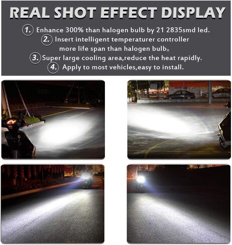 مصابيح P15D H6M LED 21-EX 2835 شرائح SMD مع جهاز عرض عدسة لمصابيح الضباب، وأضواء الجري أثناء النهار، ومصابيح قيادة السيارات، DC 10-16V، 10.5W، أبيض (عبوة من 2) in Kuwait