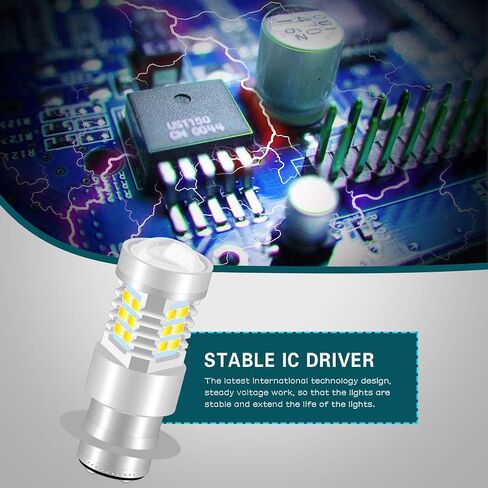 مصابيح P15D H6M LED 21-EX 2835 شرائح SMD مع جهاز عرض عدسة لمصابيح الضباب، وأضواء الجري أثناء النهار، ومصابيح قيادة السيارات، DC 10-16V، 10.5W، أبيض (عبوة من 2) in Kuwait