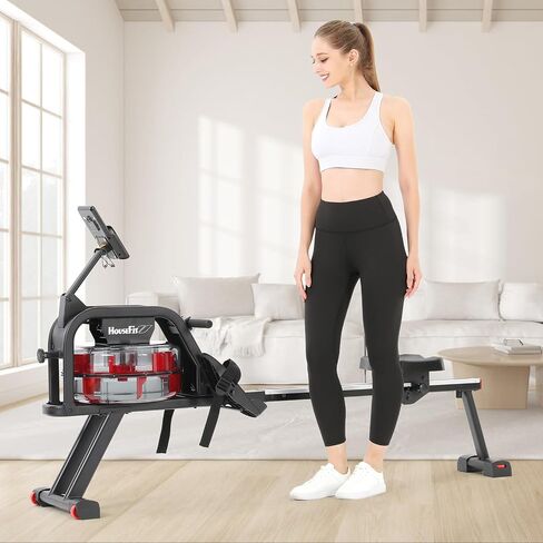 Rowing Machine 350LB Weight Capacity for Home use with Big LCD Monitor Water Row Machine, Tablet Holder and Comfortable Seat Cushion in Saudi Arabia