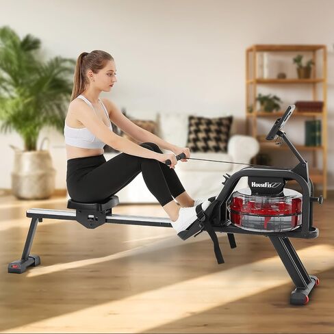 Rowing Machine 350LB Weight Capacity for Home use with Big LCD Monitor Water Row Machine, Tablet Holder and Comfortable Seat Cushion in Saudi Arabia