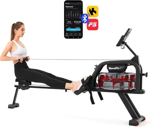 آلة التجديف بسعة وزن 350 رطل للاستخدام المنزلي مع شاشة LCD كبيرة لآلة صف الماء وحامل الكمبيوتر اللوحي ووسادة مقعد مريحة in Kuwait