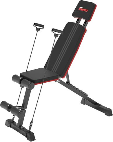 PERFIT Weight Bench for Home Gym Adjustable Foldable Workout Bench Press for Full Body Strength Training Bench Supports up to 800lbs with Two Exercise Bands for Press Sit up Incline Flat Decline in Kuwait