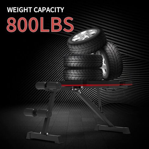 PERFIT Weight Bench for Home Gym Adjustable Foldable Workout Bench Press for Full Body Strength Training Bench Supports up to 800lbs with Two Exercise Bands for Press Sit up Incline Flat Decline in Kuwait