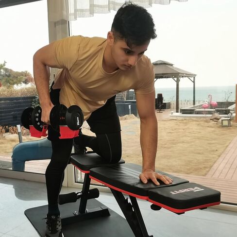 PERFIT Weight Bench for Home Gym Adjustable Foldable Workout Bench Press for Full Body Strength Training Bench Supports up to 800lbs with Two Exercise Bands for Press Sit up Incline Flat Decline in Kuwait