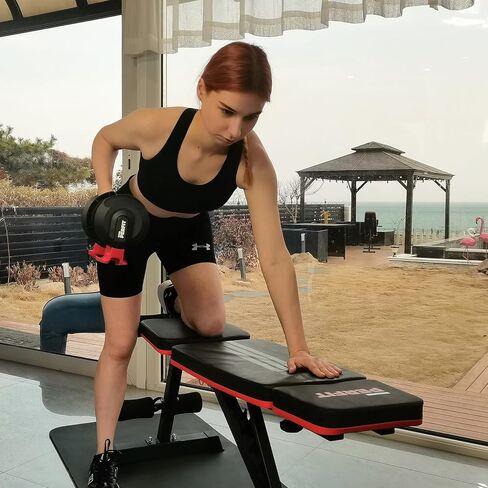 PERFIT Weight Bench for Home Gym Adjustable Foldable Workout Bench Press for Full Body Strength Training Bench Supports up to 800lbs with Two Exercise Bands for Press Sit up Incline Flat Decline in Kuwait