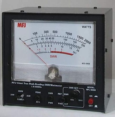 MFJ-868B MFJ868 MFJ-868 الأصلي MFJ أكبر جهاز HF في العالم + 6M ذروة القراءة SWR/واط متر (20/200/2000 واط) أسود in Kuwait