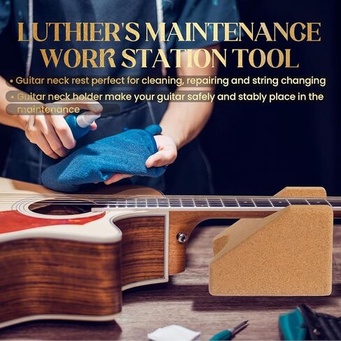 مسند رقبة جيتار قابل للتعديل من YASUOA، وسادة دعم رقبة جيتار الفلين الطبيعي، حامل حامل رقبة الفلين لجميع القيثارات؛ ملحقات إصلاح الجيتار الأساسية in Kuwait