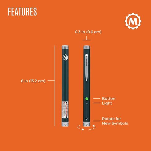 Marathon Multi Symbol Laser Pointer, Green - 20X Brighter Than Red Laser - 1 Mile Night-time Range & Visible in Broad Daylight - TAA Compliant - 4 Custom Pointers - Two AAA Batteries Included in Saudi Arabia