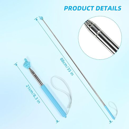 5 قطع مؤشرات قابلة للسحب للفصول الدراسية للأطفال، عصا مؤشر تلسكوبية للمعلم، مؤشر إصبع اليد طويل يمتد إلى 35 بوصة مع حبال لقراءة العروض التقديمية الناطقة للأطفال في المدرسة الابتدائية in Kuwait