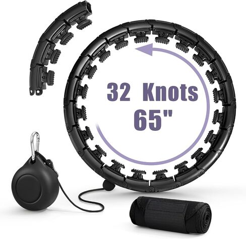 Weighted Fit Hoop Plus Size for Adult Weight Loss, 32 Detachable Links Smart Fitness Hoop, Fitness and Massage 2 in 1, Great for Adults and Beginners in Kuwait