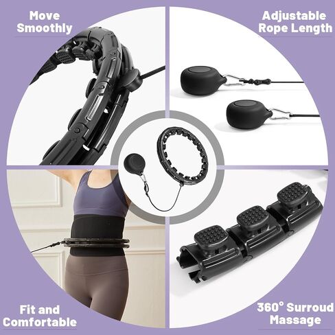 Weighted Fit Hoop Plus Size for Adult Weight Loss, 32 Detachable Links Smart Fitness Hoop, Fitness and Massage 2 in 1, Great for Adults and Beginners in Kuwait