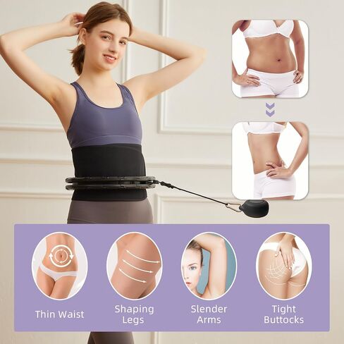 Weighted Fit Hoop Plus Size for Adult Weight Loss, 32 Detachable Links Smart Fitness Hoop, Fitness and Massage 2 in 1, Great for Adults and Beginners in Kuwait