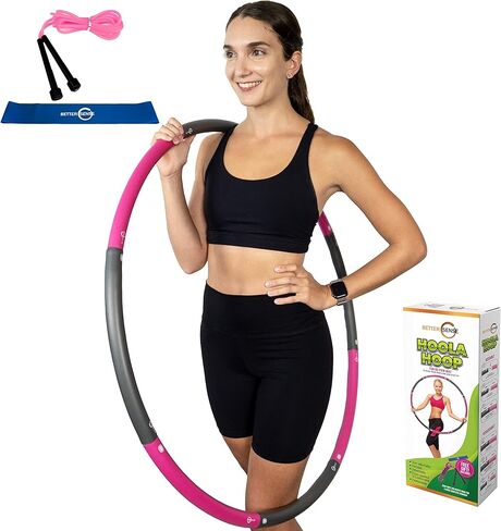 BetterSense Hoola Hoop for Adults - 8 Section Detachable Hoola Hoops, 2lb Weighted Hoola Hoop for Exercise - Portable Smooth & Soft Padding Weighted Hula Hoop in Saudi Arabia