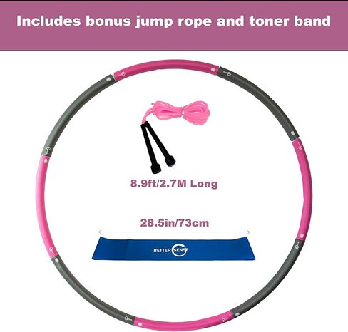 BetterSense Hoola Hoop for Adults - 8 Section Detachable Hoola Hoops, 2lb Weighted Hoola Hoop for Exercise - Portable Smooth & Soft Padding Weighted Hula Hoop in Saudi Arabia