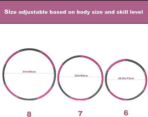 BetterSense Hoola Hoop for Adults - 8 Section Detachable Hoola Hoops, 2lb Weighted Hoola Hoop for Exercise - Portable Smooth & Soft Padding Weighted Hula Hoop in Saudi Arabia