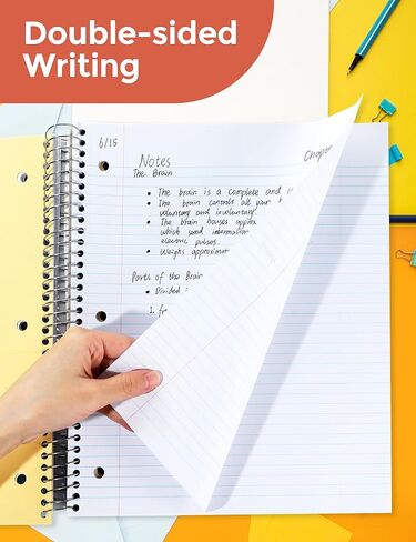 سيختلف لون SUNEE 5 موضوعات دفتر ملاحظات جامعي - 200 ورقة، 8.5 بوصة × 11 بوصة، 4 فواصل جيوب، ورق مثقوب بثلاث فتحات in Kuwait