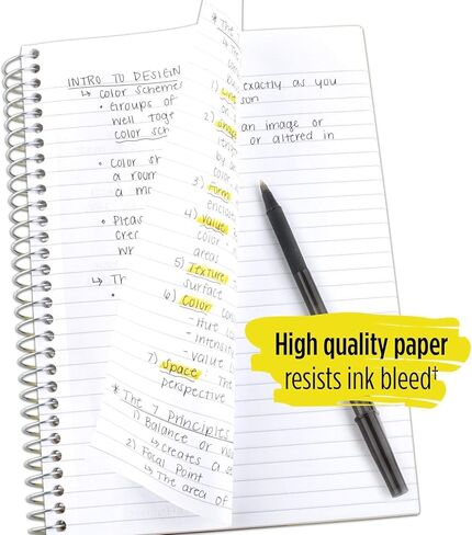 Five Star Small Spiral Notebook, 5 Subject, College Ruled Paper, 180 Sheets, 9-1/2" x 6", Color Will Vary, 1 Count (06184) in Saudi Arabia