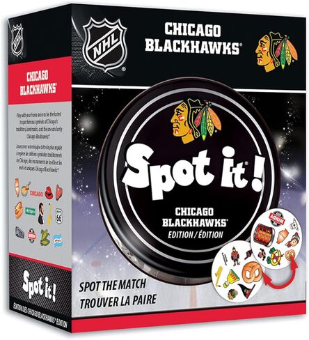 لعبة MasterPieces Game Day - لعبة NHL Chicago Blackhawks Spot It للأطفال والكبار والعائلة in Saudi Arabia