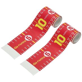 PATIKIL Adhesive Fish Ruler, 2 Pack 51 Inch Fish Measure Tape Sticker Tape Waterproof for Fishing Boat Kayak Workbench, Red