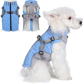 Gyuzh معطف الكلب مع تسخير سترة الكلب الشتاء للماء معاطف الكلاب الكلب تسخير معطف الطقس البارد معطف الشتاء الكلب مع تسخير بنيت في للكلاب الصغيرة والمتوسطة والكبيرة in Kuwait