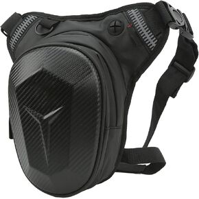 Motorcycle Leg Bag Thigh Pack Reflective Strip For Traveling Bike Riding (Carbon Fiber)