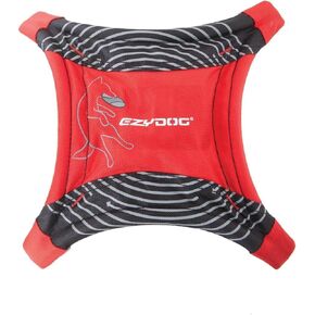 EzyDog DogStar Flyer Frisbee Disc Toy - Durable Design and It Floats - Perfect for Water, Land, and Fetching - Designed for Small, Medium, and Large Dogs - Folds for Easy Storage