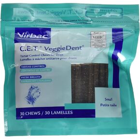 Virbac C.E.T. Veggiedent Dental Chews, Small, 30Count