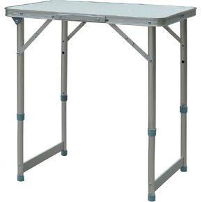 Outsunny 47" Folding Camping Table with Height Adjustability, Lightweight Portable Table with Carry Handle, Outdoor Folding Table Camping Accessories