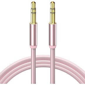 AGPTEK كابل صوت Aux 3.5 ملم لمشغل MP3، مشغل MP4، سماعات الرأس، السيارة، ستريو المنزل، مكبر الصوت والمزيد، وردي in Kuwait