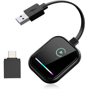 Wireless Carplay Adapter for iPhone, Converts Wired to Wireless carplay Adapter for iPhone, Wireless Control Plug & Play Carplay for Cars from 2016 & for iPhone iOS 10+