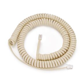Uvital 16FT Telephone Cords for Landline Phones(Coiled Length: 2FT), 1 Pack RJ9 Cream Phone Line Cord, Telephone Handset Cord, 4P4C Plug Phone Cord for Landline