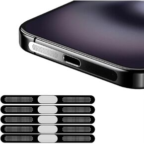 Earpiece Speaker Mash Anti Dust Proof Adhesive Cover for iPhone 16 Pro / 16 Pro Max - 5 PCS/Black