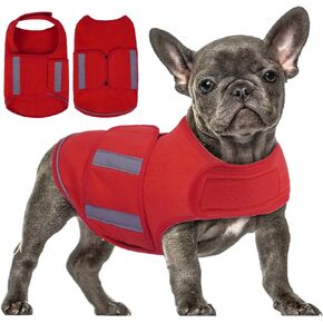 QBLEEV Dog Sweaters for Small Dogs, Fleece Vest Dog Sweatshirt Warm Pullover Dog Clothes for Winter, Reflective Dog Jacket with Leash Hole French Bulldog Winter Coat for Small Medium Large Dogs, S