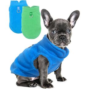 2 Pieces Fleece Dog Sweater Vest Winter Warm Dog Sweaters for Small Dogs Male Female Fall Pullover Dog Clothes with D-Ring Soft Puppy Sweater Cold Weather Dog Coat Sweater (Rose,Purple, Medium)